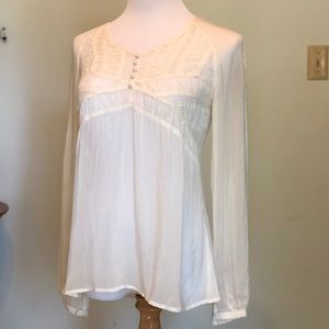 Gorgeous sheer J Jill ruching detail blouse